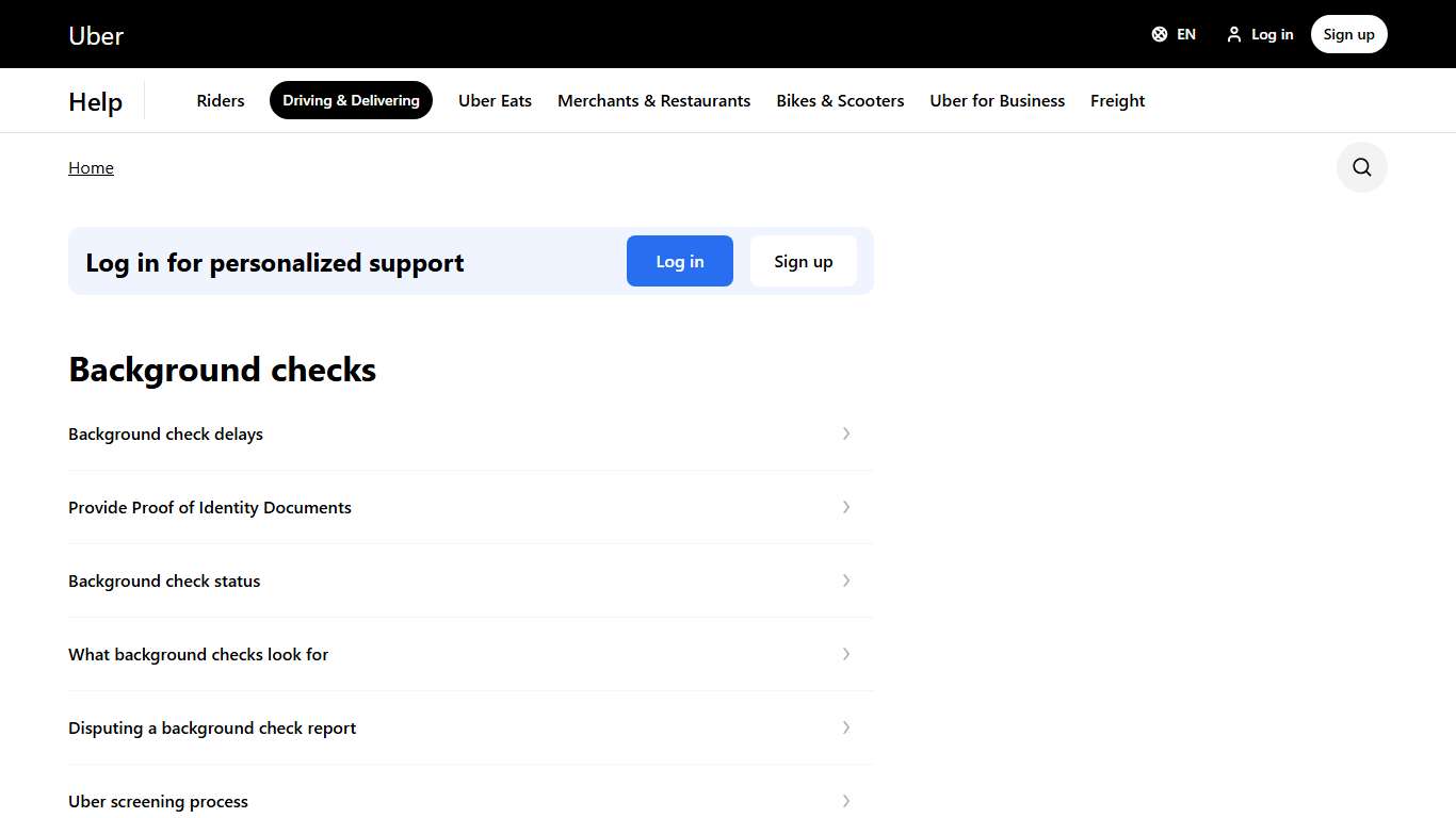 Support for Drivers & Deliveries Uber Help